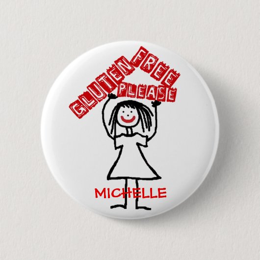 Glutenvrij alsjeblieft kind Cartoon Ronde Button 5,7 Cm (Voorkant)