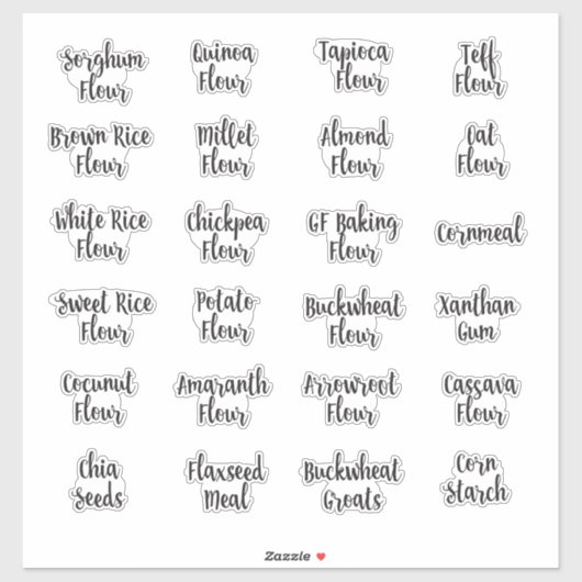 Glutenvrij bakken pantry opslag sticker (Vel)