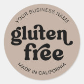 Glutenvrij Beige Retro Eenvoudig Voedsel Bakkerij  Ronde Sticker (Voorkant)