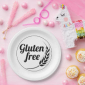 Glutenvrij bericht papieren bordje (Feest)