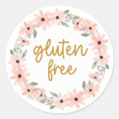 Glutenvrij bloemensticker ronde sticker (Voorkant)