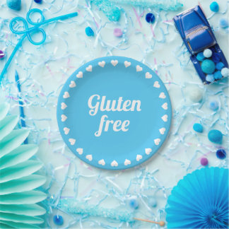 Glutenvrij coeliakie blauw feestpapier Bord
