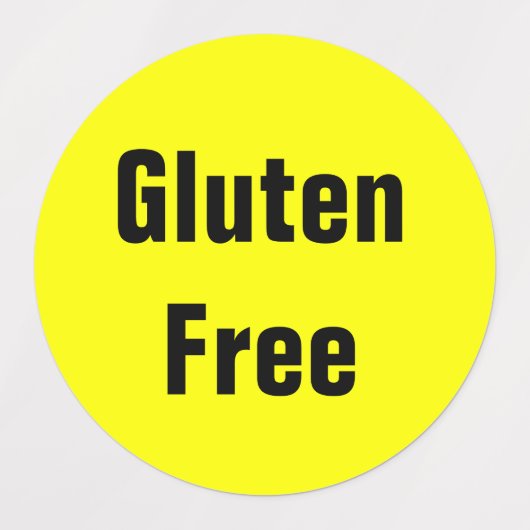 Glutenvrij coeliakie eten restaurant school labels (Design 2)