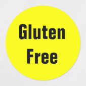Glutenvrij coeliakie eten restaurant school labels (Design 1)