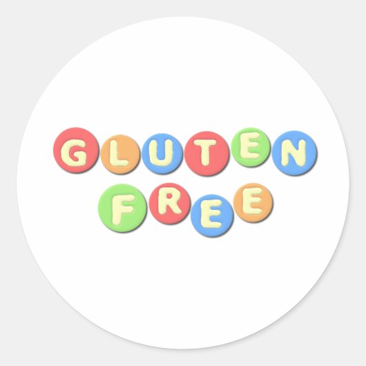 Glutenvrij coeliakie ronde sticker (Voorkant)