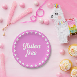 Glutenvrij coeliakie roze feestpapier Bord