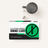 Glutenvrij dineren Restaurant Veiligheid Kaart Badge (Voorkant met intrekbare)