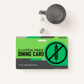 Glutenvrij dineren Restaurant Veiligheid Kaart Badge (Voorkant met intrekbare)