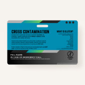 Glutenvrij dineren Restaurant Veiligheid Kaart Badge (Achterkant)