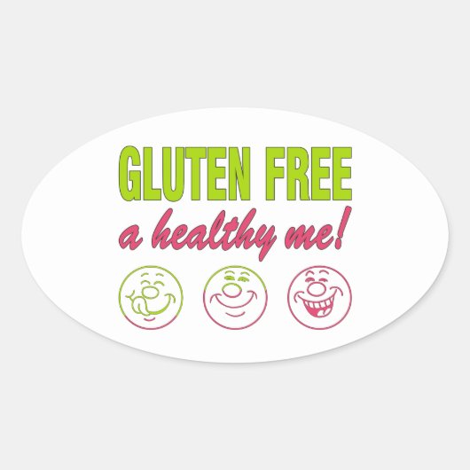 Glutenvrij Een gezonde ik! Glutenallergie coeliaki Ovale Sticker (Voorkant)
