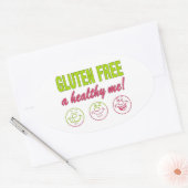 Glutenvrij Een gezonde ik! Glutenallergie coeliaki Ovale Sticker (Envelop)
