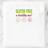Glutenvrij Een gezonde ik! Glutenallergie coeliaki Ovale Sticker (Tas)