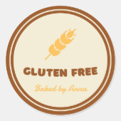 Glutenvrij Eenvoudig Gepersonaliseerd Ronde Sticker (Voorkant)