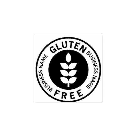 Glutenvrij Etiket Rubberstempel (Afrduk)