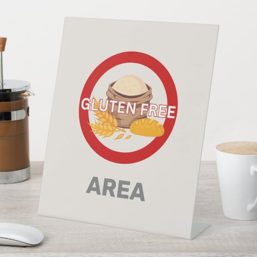 Glutenvrij gebied Gepersonaliseerd Waarschuwing vo Reclamebord Met Voetstuk (Insitu)