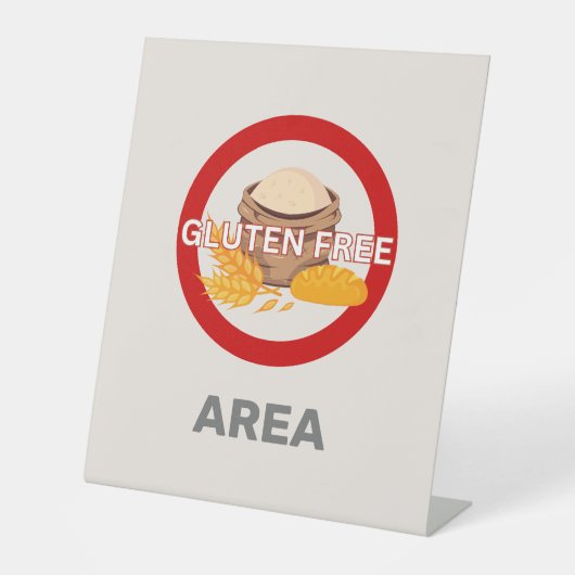 Glutenvrij gebied Gepersonaliseerd Waarschuwing vo Reclamebord Met Voetstuk (Voorkant)