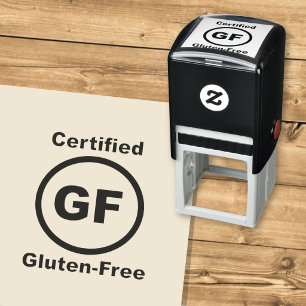 Glutenvrij gecertificeerd  zelfinktende stempel