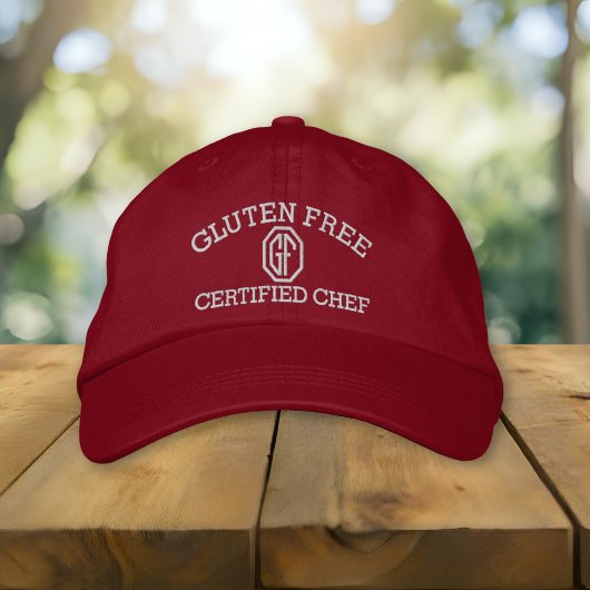 Glutenvrij gecertificeerde chef-kok geborduurde pet