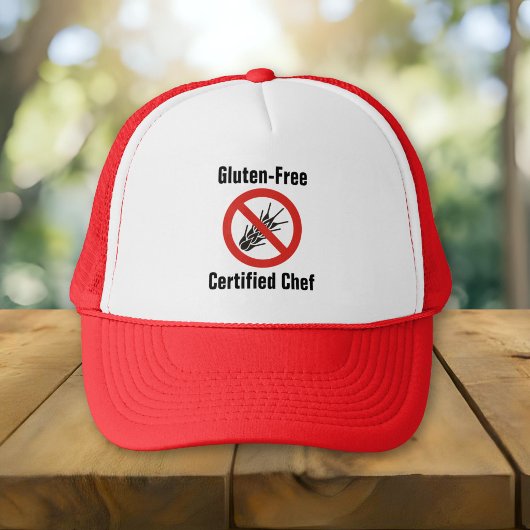 Glutenvrij gecertificeerde chef-kok trucker pet