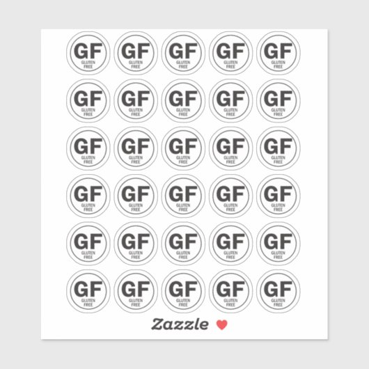 Glutenvrij GF-symbool klein Sticker (Vel)