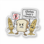 Glutenvrij Humor Sticker (Voorkant)