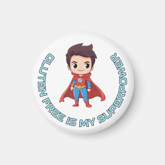 Glutenvrij is mijn Superpower - Comic Hero Coeliac Magneet (Voorkant)