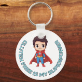 Glutenvrij is mijn Superpower - Comic Hero Coeliac Sleutelhanger (Voorkant)