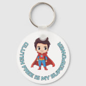Glutenvrij is mijn Superpower - Comic Hero Coeliac Sleutelhanger (Achterkant)