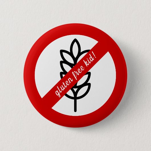 Glutenvrij kind! Coeliakie / allergie alert Ronde Button 5,7 Cm (Voorkant)