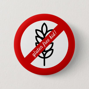 Glutenvrij kind! Coeliakie / allergie alert Ronde Button 5,7 Cm