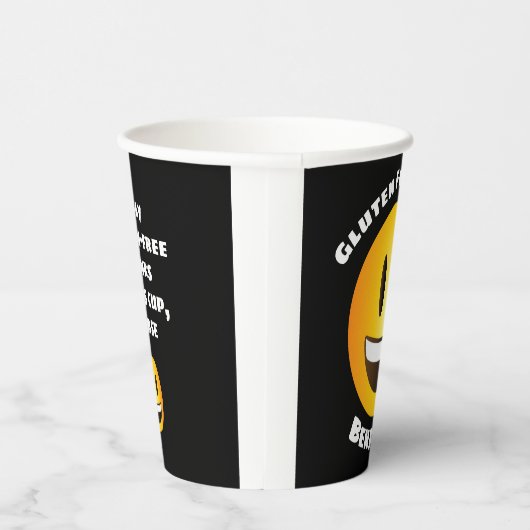 Glutenvrij lachend emoji-gezicht papieren bekers (Rechts)
