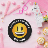 Glutenvrij lachend emoji-gezicht papieren bordje (Feest)