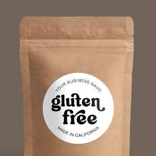Glutenvrij Modern Retro Eenvoudig Voedsel Bakkerij Ronde Sticker