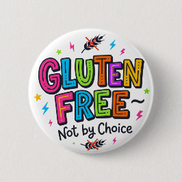 Glutenvrij Niet Uit Eigen Keuze Fel Kleurrijk Funk Ronde Button 5,7 Cm