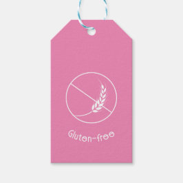 Glutenvrij  Roze Wit Cadeaulabel