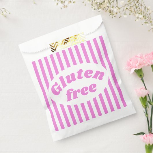 Glutenvrij roze wit Snoep streep Bedankzakje (Gezegeld)