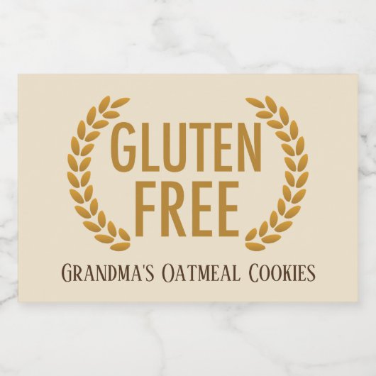 Glutenvrij voedsel Allergie Waarschuwing Custom Ta Voedselcontainer Etiket (Enkel label)