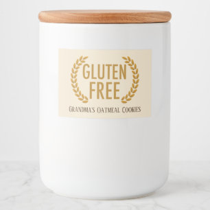Glutenvrij voedsel Allergie Waarschuwing Custom Ta Voedselcontainer Etiket