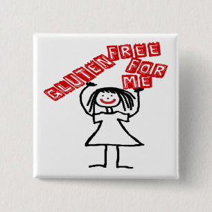Glutenvrij voor mij Cartoon Vierkante Button 5,1 Cm