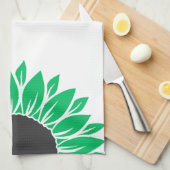 Glutenvrij Zonnebloem Groen Theedoek (Quarter Fold)