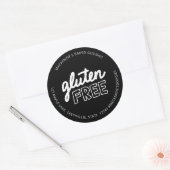 Glutenvrij Zwart & Wit Typografie Ronde Sticker (Envelop)