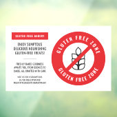 Glutenvrije allergie Veilig Restaurant Bakkerij Pr Raamsticker (Vel 3)