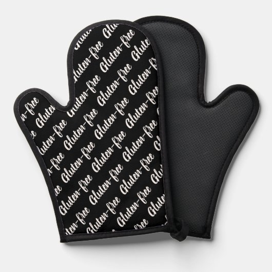 Glutenvrije allergie Waarschuwing Zwart-wit Ovenwant (Voorkant / Achterkant)