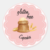 Glutenvrije cupcakes ronde sticker (Voorkant)