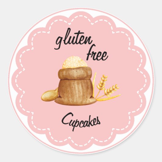 Glutenvrije cupcakes ronde sticker (Voorkant)