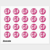 Glutenvrije GF magenta cirkelvormige Stickers (Vel)