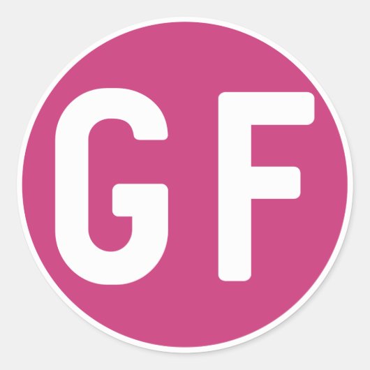 Glutenvrije GF magenta cirkelvormige Stickers (Voorkant)