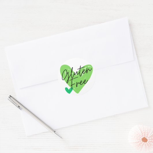 Glutenvrije harten Groene Stickers (Envelop)
