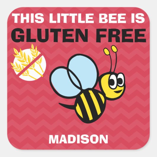 Glutenvrije hommel coeliakie rode Stickers (Voorkant)