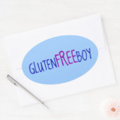 Glutenvrije jongen ovale sticker (Envelop)